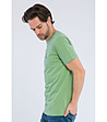 Памучна мъжка тениска в зелен нюанс Preston-2 снимка