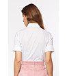 Дамска бяла риза с памук Tina-1 снимка