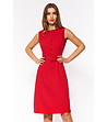 Червена рокля с колан Neoli-0 снимка