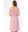 Розова рокля с джобове Lavoni-3 снимка