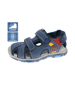 Тъмносини детски сандали снимка