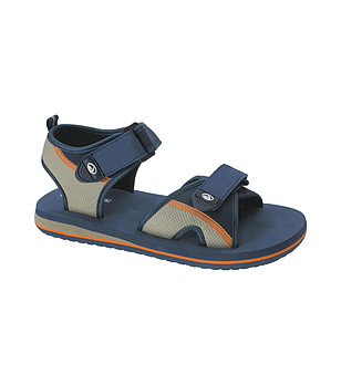 Мъжки сандали в тъмносиньо и бежово снимка