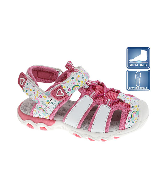 Бебешки сандали в бяло и розово снимка