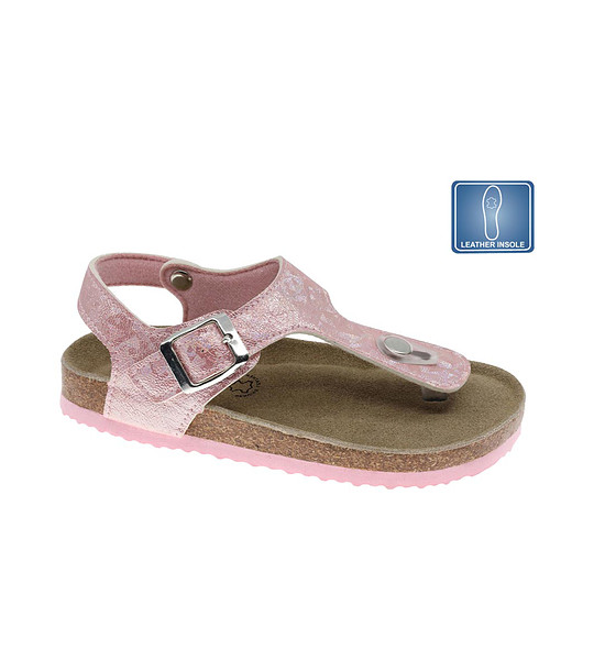 Розови детски сандали с глитер ефект снимка