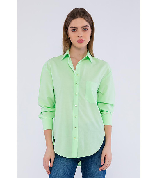 Светлозелена дамска риза с памук Alva снимка