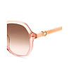 Дамски слънчеви очила с розови прозрачни рамки-2 снимка