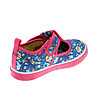 Сини бебешки обувки с принт и розови кантове-2 снимка