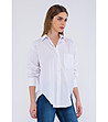Бяла дамска риза с памук Alva-3 снимка