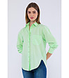 Светлозелена дамска риза с памук Alva-2 снимка