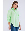 Светлозелена дамска риза с памук Alva-3 снимка