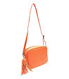 Малка дамска кожена чанта Lara в оранжев цвят-1 снимка
