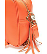 Малка дамска кожена чанта Lara в оранжев цвят-2 снимка