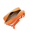Малка дамска кожена чанта Lara в оранжев цвят-3 снимка