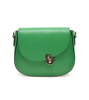 Дамска кожена чанта за рамо в зелено Kiera снимка