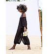 Ефектна памучна черна плажна рокля Gina-2 снимка