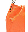 Оранжева дамска чанта от естествена кожа Lika-3 снимка