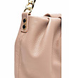 Дамска чанта от естествена кожа в цвят пудра Lika-3 снимка