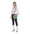 Дамска кожена чанта за рамо в зелено Kiera-4 снимка