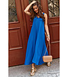 Дълга синя рокля без ръкави Vivi-4 снимка