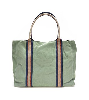 Дамска кожена чанта Samara в зелен нюанс снимка