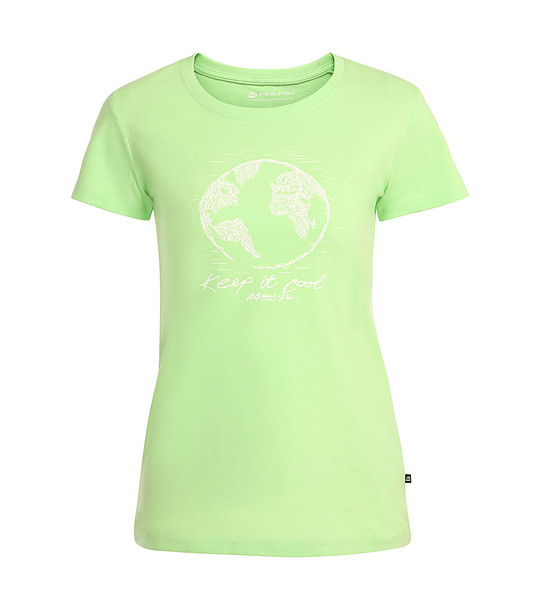 Светлозелена дамска тениска от органичен памук Planeta снимка