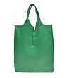 Дамска кожена чанта в зелен нюанс Delmira-0 снимка