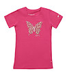 Памучна розова детска тениска с принт-1 снимка