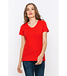 Памучна червена дамска тениска Olga-3 снимка
