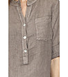 Ленена дамска блуза в цвят таупе Sintia-3 снимка