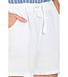 Бели ленени дамскки къси панталони Lona-3 снимка