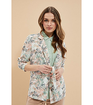 Дамско многоцветно сако с флорален принт Savrina снимка