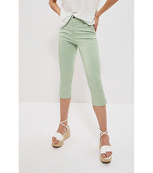 Дамски светлозелен 7/8 панталон с лиосел и памук Mireille снимка