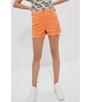 Дамски оранжеви панталонки от памук и лиосел Karimа снимка