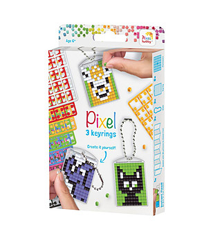 Креативен хоби комплект с пиксели, Pixelhobby, Ключодържатели - Животни снимка