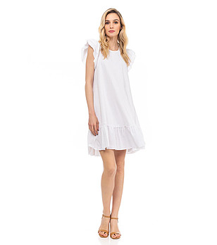 Бяла оversize памучна рокля Margaret снимка