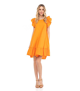 Оранжева оversize памучна рокля Margaret снимка