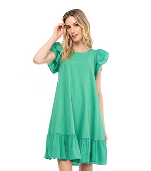 Зелена оversize памучна рокля Margaret снимка