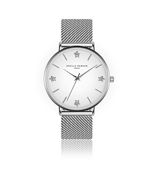 Дамски часовник в сребристо с бял циферблат Reef снимка