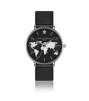 Черен дамски часовник с ефектен циферблат Vacation  снимка