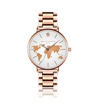 Розовозлатист дамски часовник с ефектен циферблат Vacation  снимка