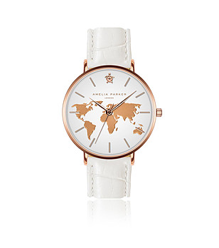 Дамски часовник в розовозлатисто и бяло с ефектен циферблат Vacation  снимка