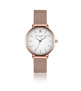 Розовозлатист дамски часовник с бял циферблат Dune  снимка