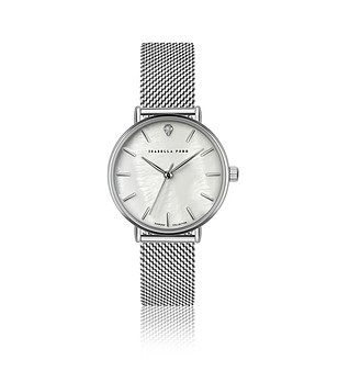 Сребрист дамски часовник със седефен циферблат Kendra снимка