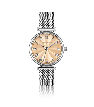 Дамски сребрист часовник със златист циферблат Marie-Rose  снимка