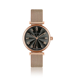 Розовозлатист часовник с черен циферблат Louise снимка