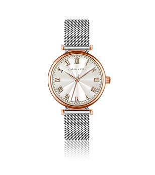 Дамски часовник  в сребристо и розовозлатисто Victoria  снимка