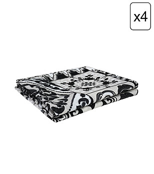 Комплект от 4 текстилни салфетки в черно и бяло Milan 35х45 см снимка