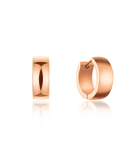 Розовозлатисти обеци тип халки Lize снимка