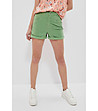 Дамски светлозелени панталонки от памук и лиосел Karimа-0 снимка