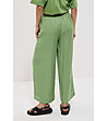 Дамски зелен панталон с широки крачоли Alarice-1 снимка